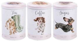 Wrendale Designs Tea, Coffee and Sugar Canisters 'A Dog's Life' -cream-