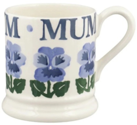 Emma Bridgewater Blue Pansies - Mum - 1/2 Pint Mug