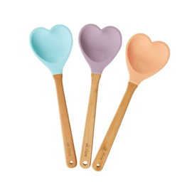 Rice Kitchen Silicone Heartshaped Spoon in Assorted Colors