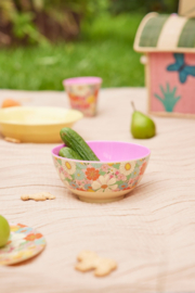 Rice Medium Melamine Bowl - Flower Power Print