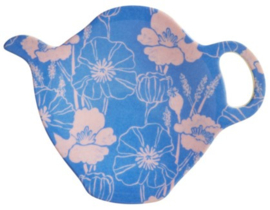 Rice Melamine Tea Bag Plate in Poppies Love Print - 'Flower me Happy'