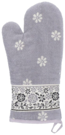 Bunzlau Oven Glove Belle Fleur Grey