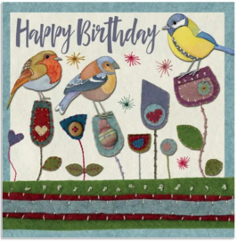 Emma Ball Birthday Card - Three Stitched Birdie