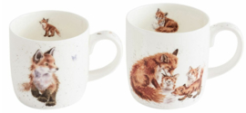 Wrendale Designs 'The Foxes' Fox parent and Child Mug Gift Set