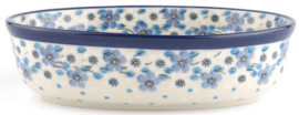 Bunzlau Oven Dish Oval 810 ml Blue White Love