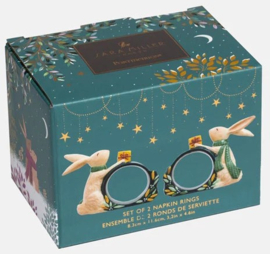 Sara Miller - Woodland Tales - Ceramic Napkin Ring - Set of 2