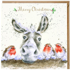 Wrendale Designs 'The Christmas Donkey' Donkey Christmas Card