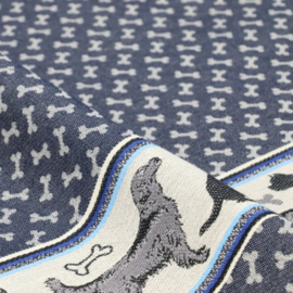 Bunzlau Tea Towel Dog Dark Blue