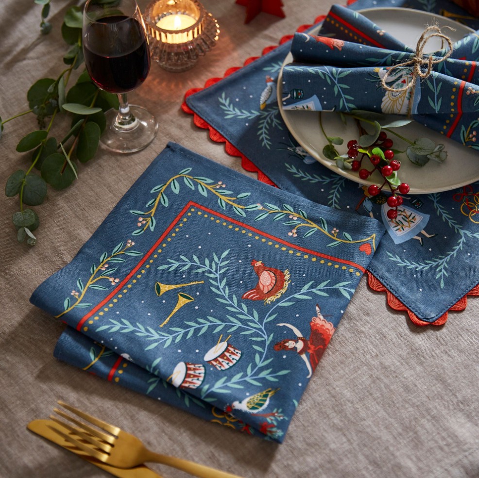 Ulster Weavers Cotton Napkin - 12 Days of Christmas - set of 2