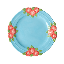 Rice Lunch Plate with Embossed Flower Design - Mint