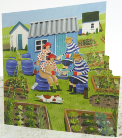 Emma Ball Die Cut Card - Mr & Mrs Fish - Allotment