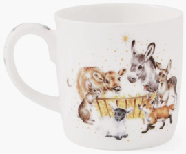 Wrendale Designs Large Mug 'Away in a Manger' Limited Edition 2024 -22-carat gold detailing-