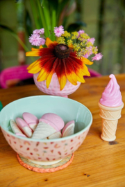 Rice Metal Flower Pot - Small - Flamingo Pink