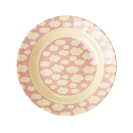 Rice Kids Melamine Bowl with Cloud Print - Pink