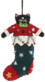 Meander Kerstsok Kat -vilt-