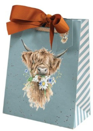 Wrendale Designs Gift Bag - Small 'Daisy Coo' Highland Cow