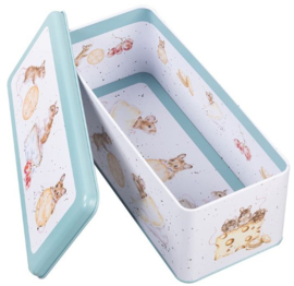 Wrendale Designs Long Rectangular Tin Mouse 'The Country Set' -langwerpig- -teal-