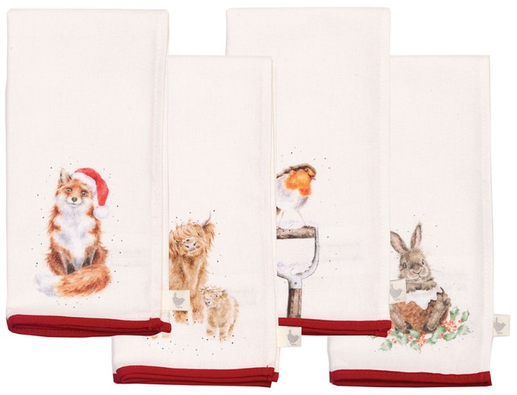 Wrendale Designs Fabric Napkins 'Winter Wonderland' -Set of 4-