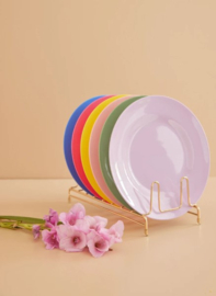 Rice Melamine Plate - 'Flower me Happy' Colors - Ø 26 cm - Set van 6