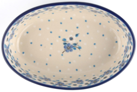 Bunzlau Oven Dish Oval 810 ml Blue White Love