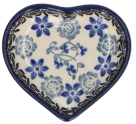 Bunzlau Teabag Dish Heart Belle Fleur