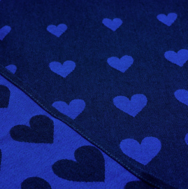 Bunzlau Tea Towel Hearts Dark Blue