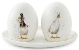 Wrendale Designs 'Not a Daisy Goes By' Duck Salt and pepper pots with Tray