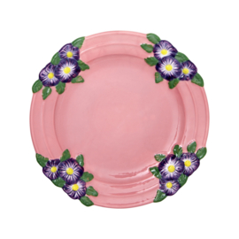 Rice Lunch Plate with Embossed Flower Design - Pink