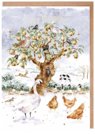 Wrendale Designs 'The Twelve Days for Christmas' Animal - Christmas Card Pack - set van 8 kaarten
