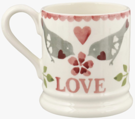 Emma Bridgewater Lovebirds Set Of 2 1/2 Pint Mugs