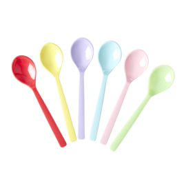Rice Melamine Teaspoons - Assorted 'YIPPIE YIPPIE YEAH' Colors - Bundle of 6