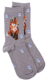Wrendale Designs Socks 'Born to be Wild' Fox - Dames maat 37–41