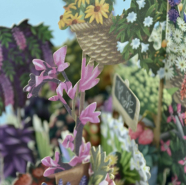 Me&McQ - 3D Wenskaart - Flower Seller's Bicycle - Pink