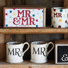 Emma Bridgewater Black Toast - 'Mr & Mr' Set of 2 1/2 Pint Mugs Boxed