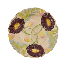 Rice Lunch Plate with Embossed Flower Design - Soft Sand