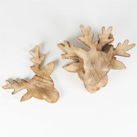 Sass & Belle Coasters -set of 6- Wooden Stag Head