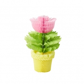 Rice Honeycomb Flowerpot in Pink Flower