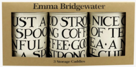 Emma Bridgewater Black Toast Set of 3 Tin Caddies