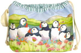 Emma Ball Drawstring Bag - Seathrift Puffins