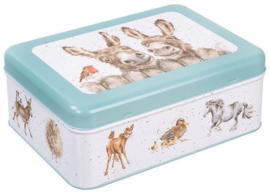 Wrendale Designs Rectangular Tin 'The Country Set'  -teal-
