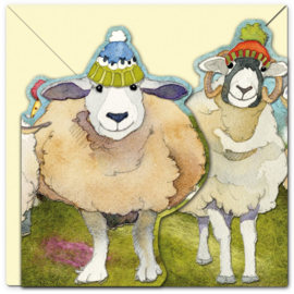 Emma Ball Fold Greetings Card - Happy Sheep