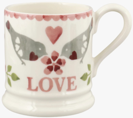 Emma Bridgewater Lovebirds Set Of 2 1/2 Pint Mugs