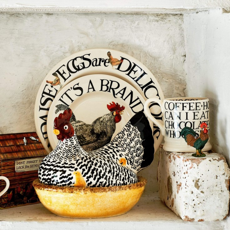 Emma Bridgewater Black Toast Silver Hen On Nest Boxed Black Toast