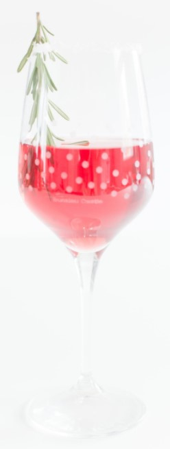Bunzlau Rode Wijnglas Bubble Dots 460 ml -wit-