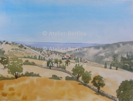 Landscape watercolor painting