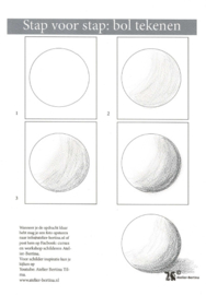 Gratis leskaart: stap voor stap schetsen van een bol