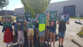 Kinderfeestje fantasie schilderij