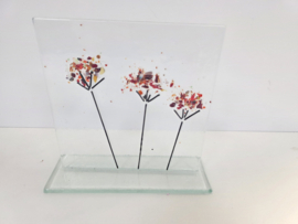 Standaard rode bloemen glasfusion
