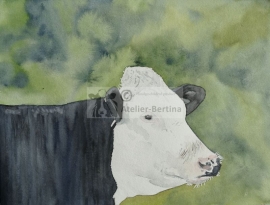 Cow watercolor painting