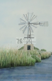 Mill watercolor painting